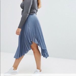 Asos Curve Hanky Hem Pleated Skirt, size 16
