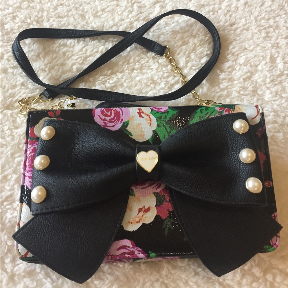 NWOT! BETSEY JOHNSON DBL ENTRY WALLET/CROSS BODY