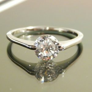 Sterling Silver Solitaire Promise Ring