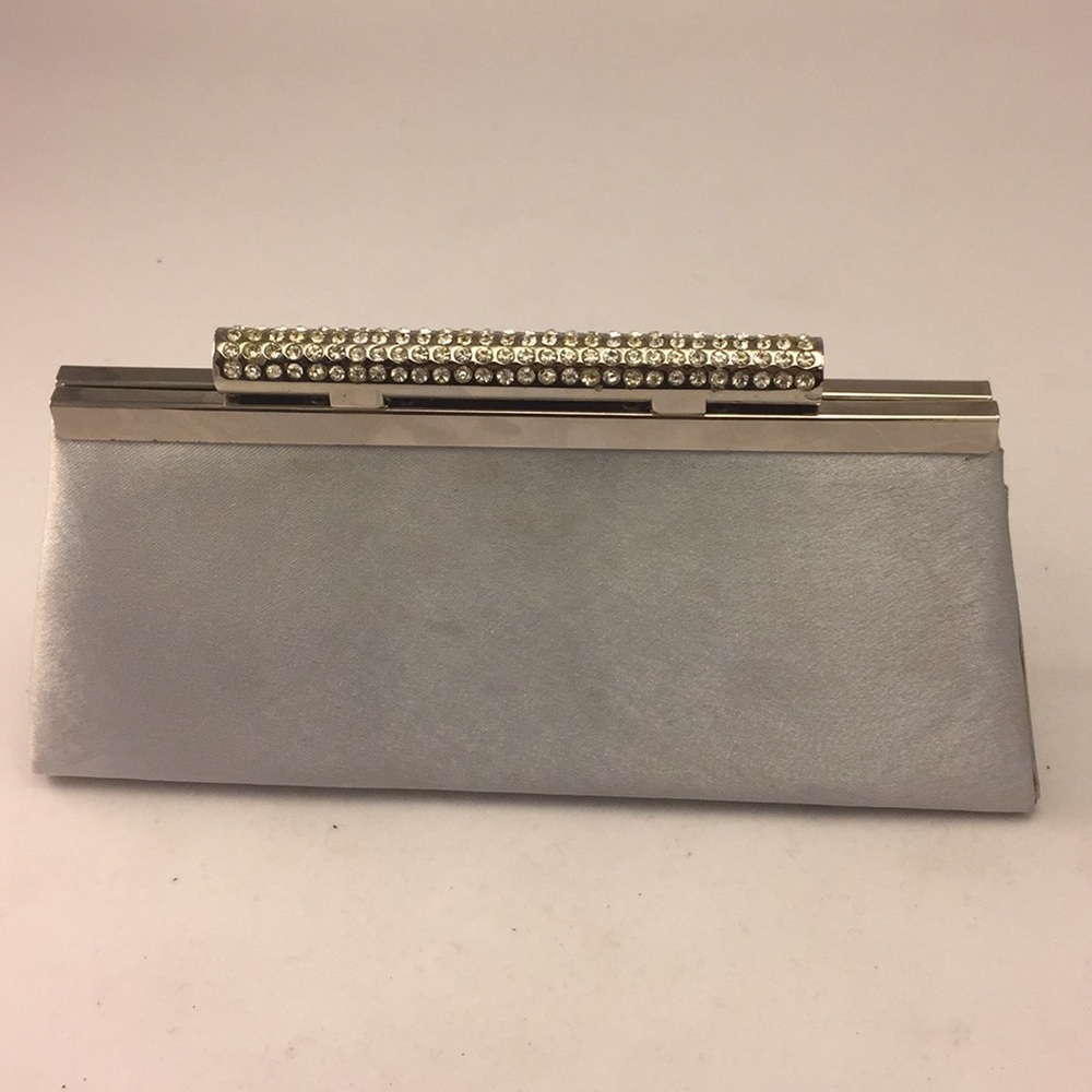 Tan/Taupe/blue rhinestone clutch purse!! - Picture 2 of 8