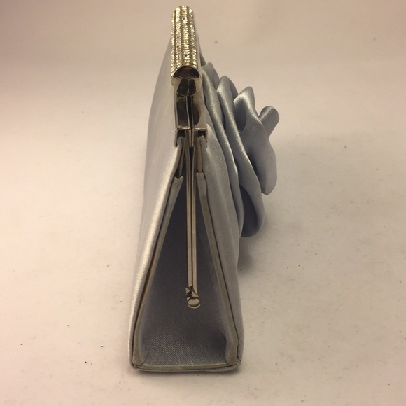 Tan/Taupe/blue rhinestone clutch purse!!  - Picture 6 of 8