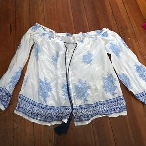 White off the shoulder shirt
