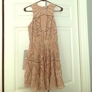 Pretty Skater Dress with Metal Embellishment