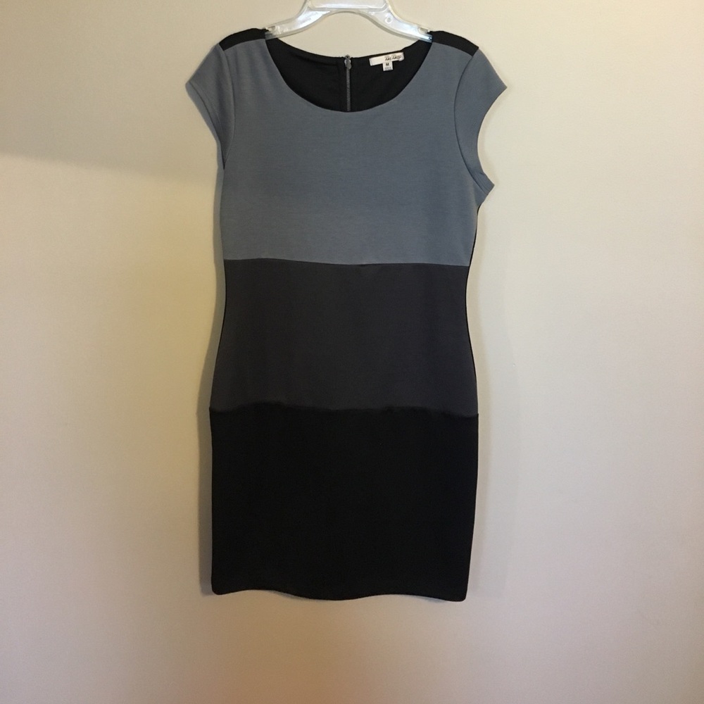 Fitted black and grey dress