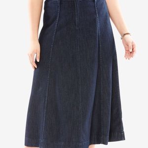 Roaman's Long Indigo Denim Skirt
