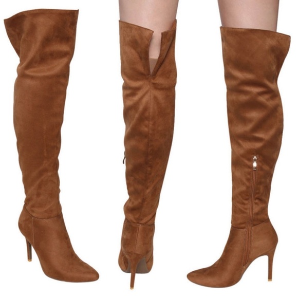 😍Just In😍Thigh high heeled boots Camel color - Picture 2 of 2