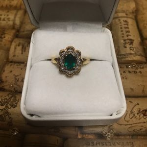 Gold Plated Sterling Silver Emerald Ring