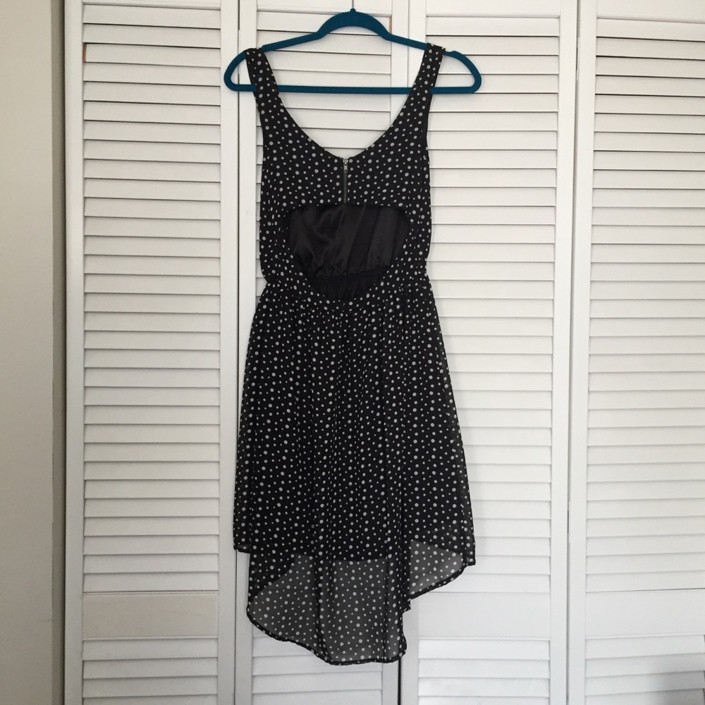 Retro Polka Dot High Low Dress
