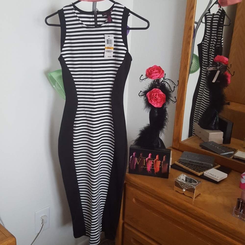 Material Girl Stripe Midi Dress