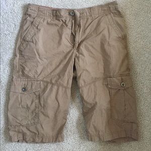 Men's light brown cargo shorts