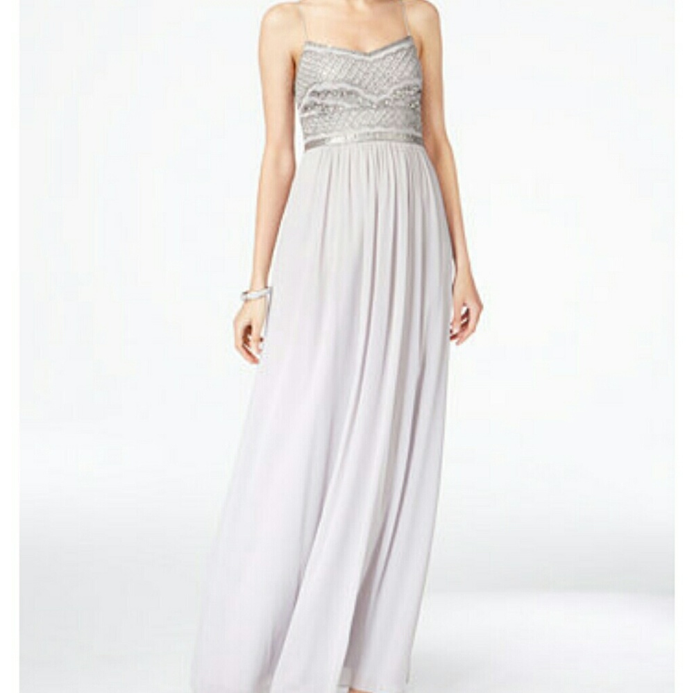 Adriana Papell Beaded Chiffon Gown