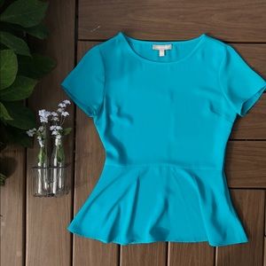 Bright Blue Peplum Blouse