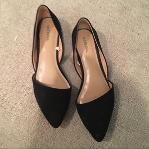 Black Faux Suede Ballet Flats