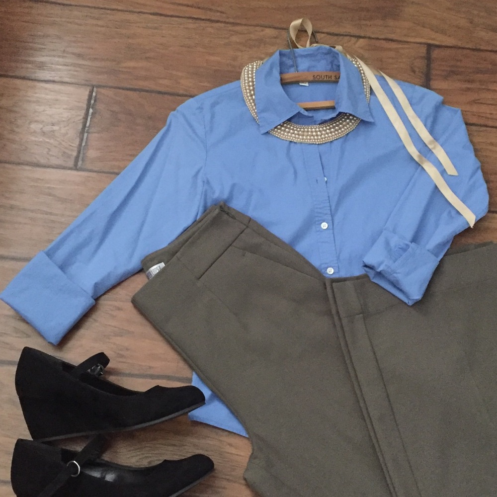 CK button up button down interview shirt stretchy