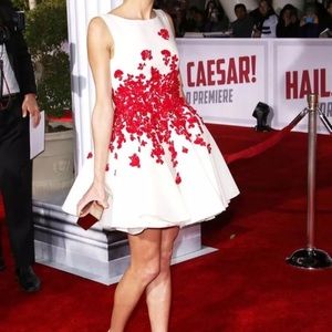 NEW AMAL CLOONEY Celeb INSPIRED Blue SKATER DRESS