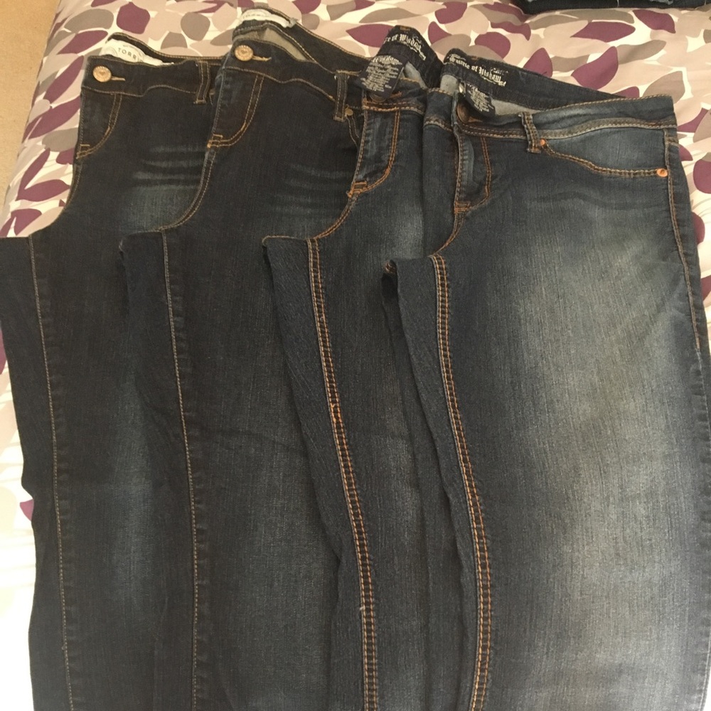 4 pairs of Blue Denim Jeans from Torrid-Size 14