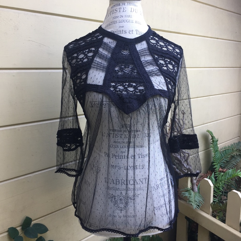 Black Lace Sexy Blouse