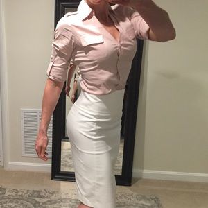 💋❤️HiWaisted White Pencil Skirt, sz4