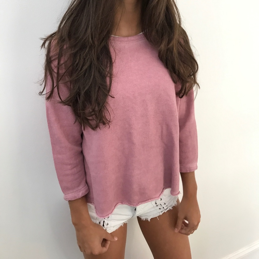 Pink cropped sweatshirt