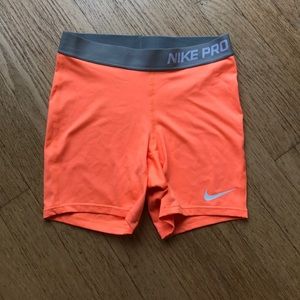 Orange Nike Pro Spandex