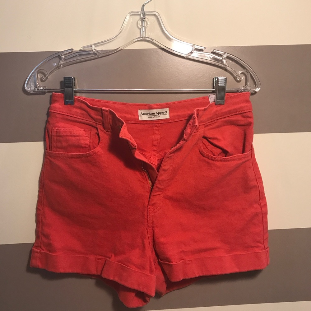 Red Jean shorts