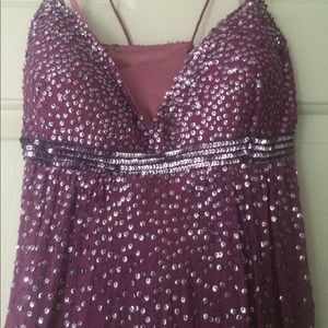 AIDAN MATTOX SILK EVENING DRESS NWT $325 SEQUINS