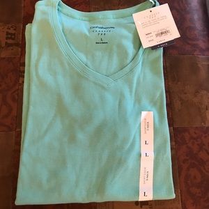 V neck shirt sleeve tshirt