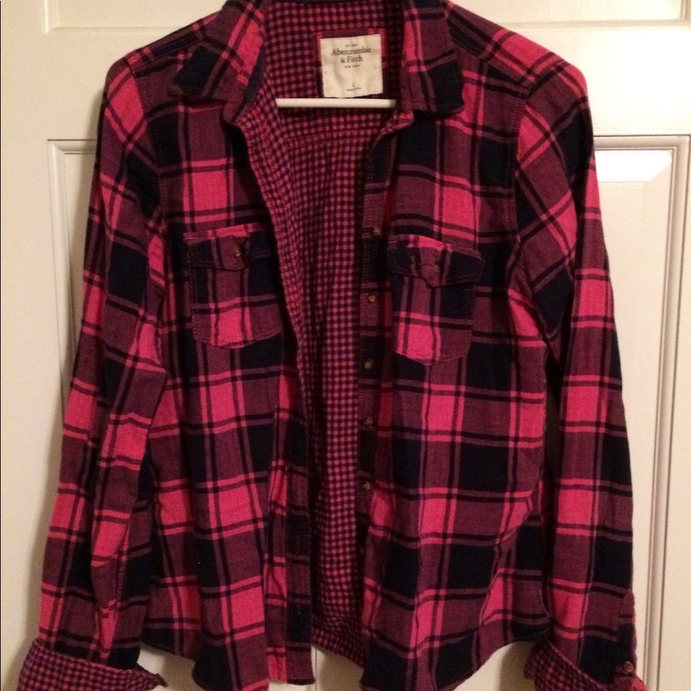 Abercrombie & Fitch double weave plaid woven shirt