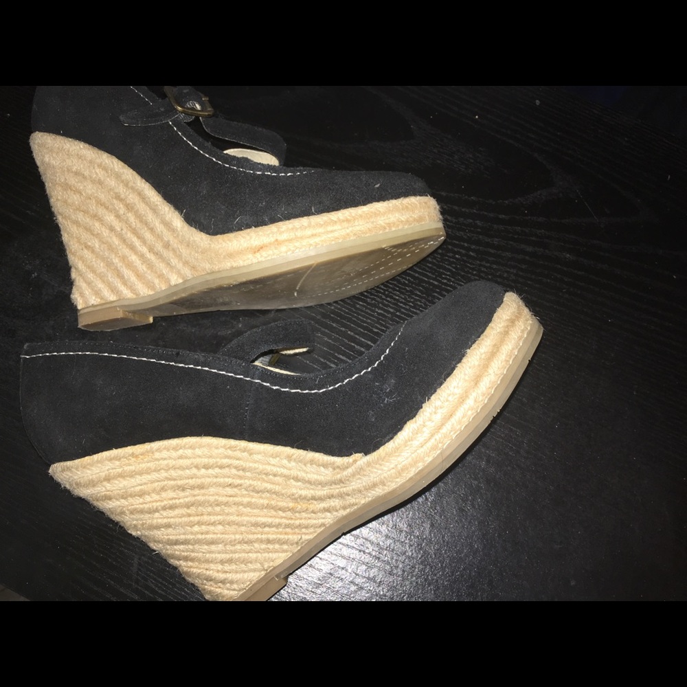 Dolce Vita Black Suede Mary Jane Wedges New Sz6