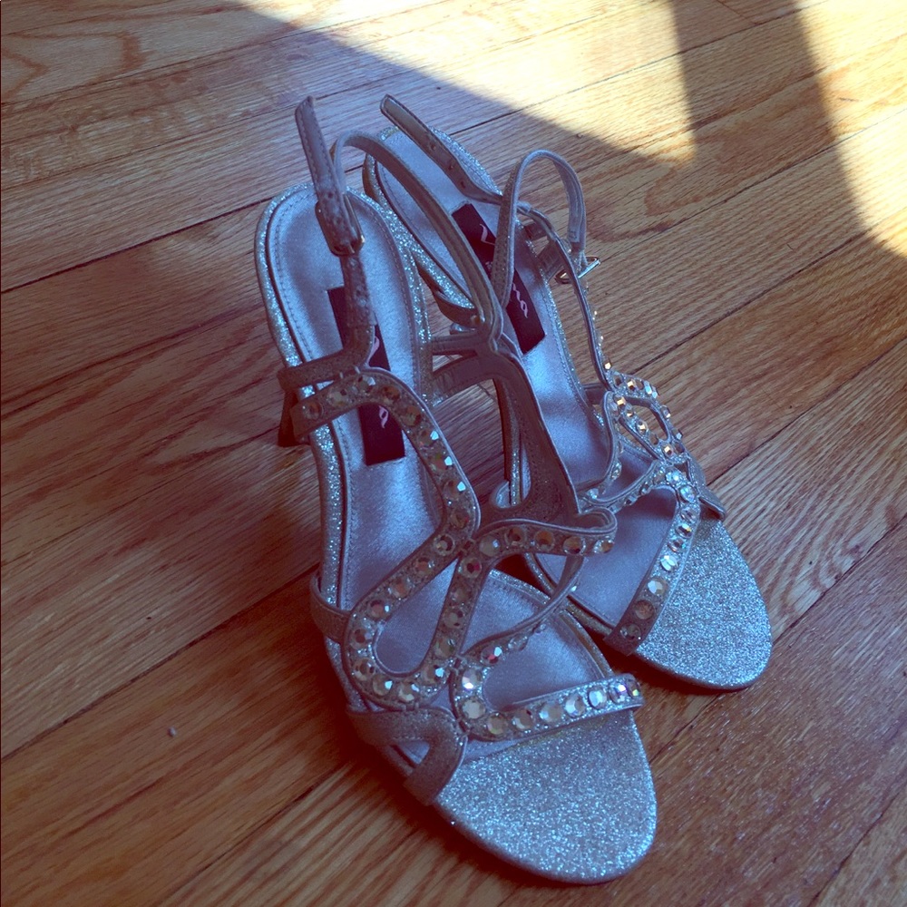 Strappy, sparkly glam heels.