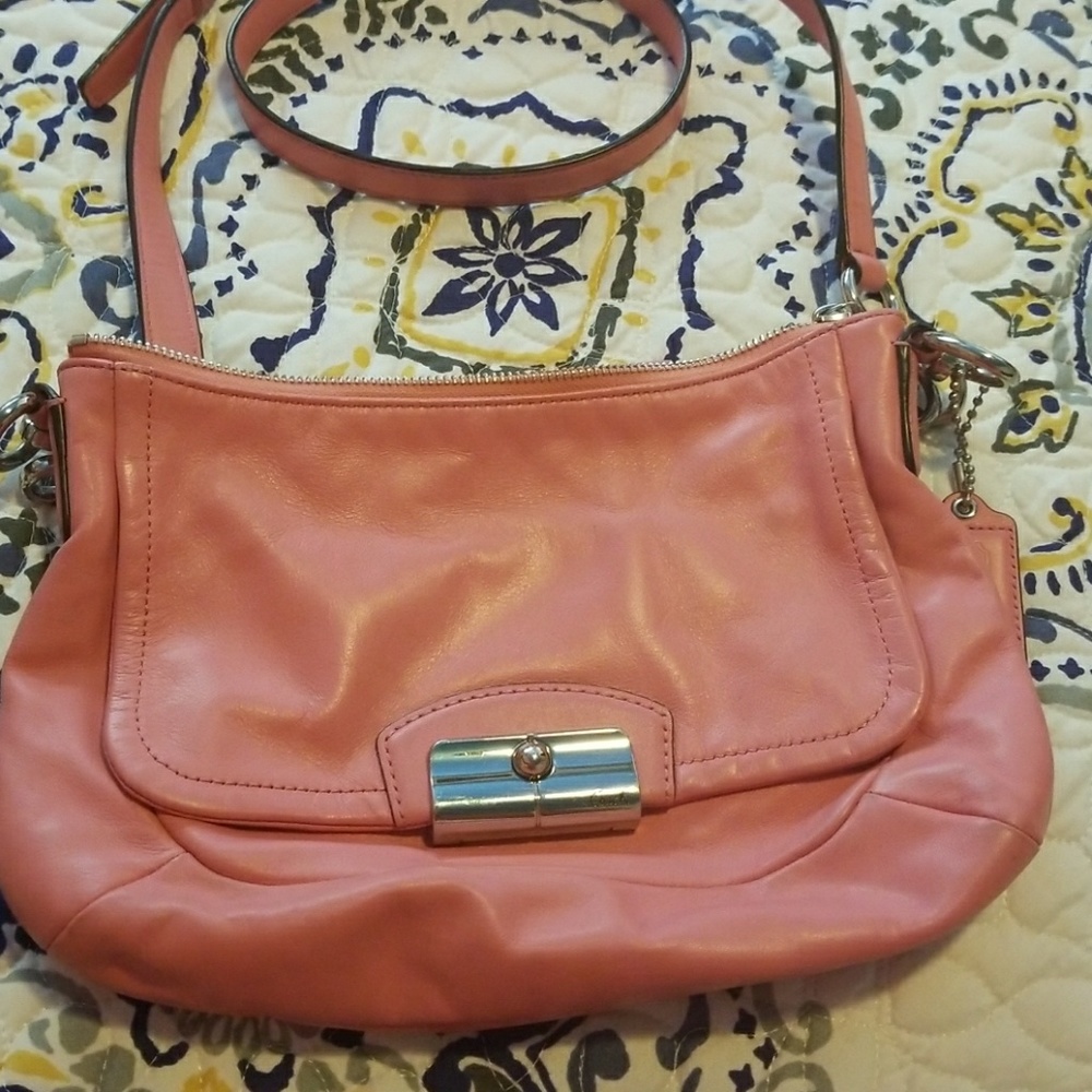Coach pink purse short and crossbody