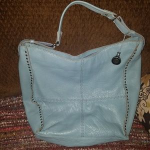 The Sak Light Denim Blue Studded Leather Hobo
