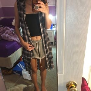 coachella plaid/flannel long sleeveless kimono