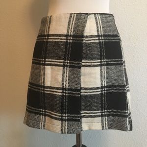 Black and White Plaid Skirt