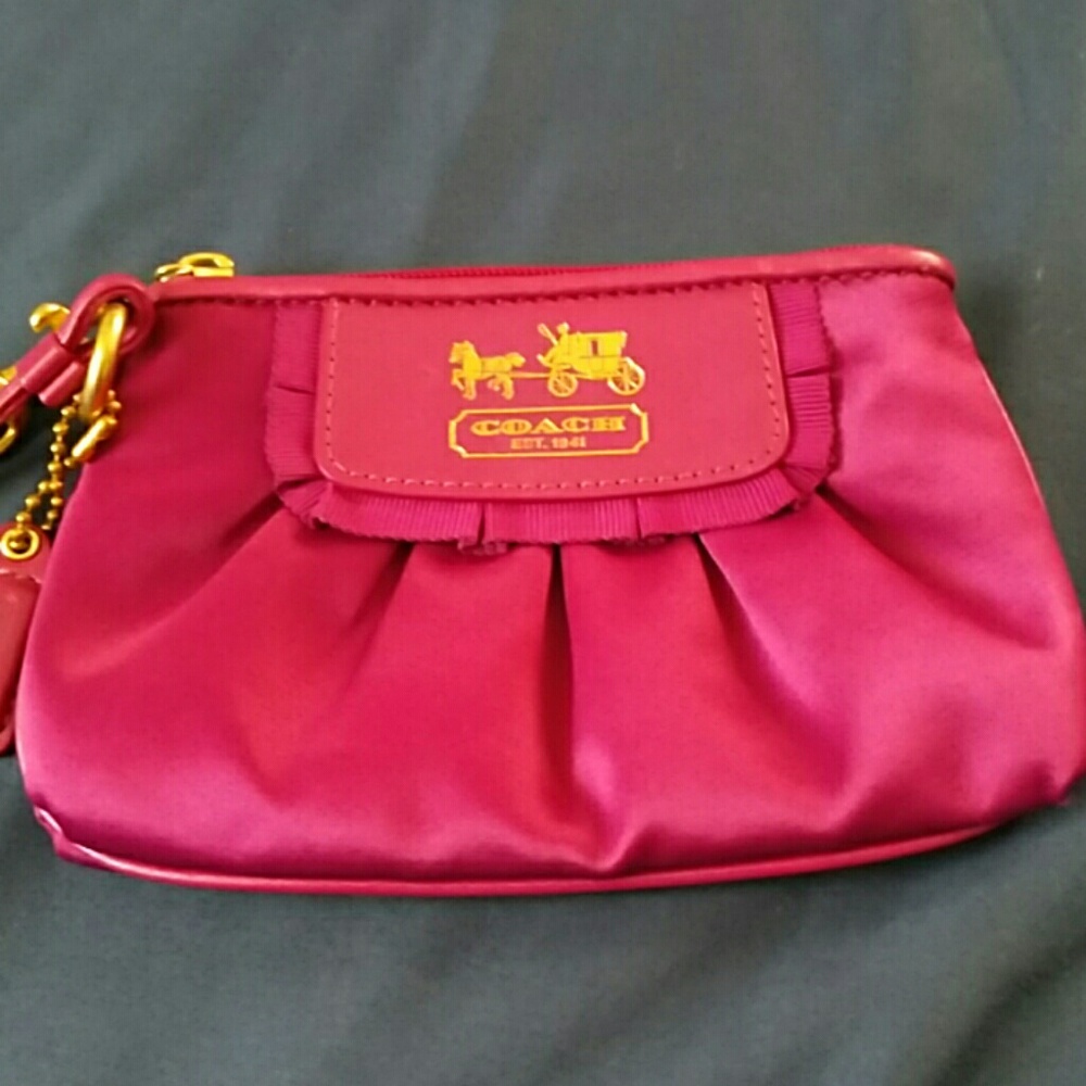 Coach wristlet, purple satin!