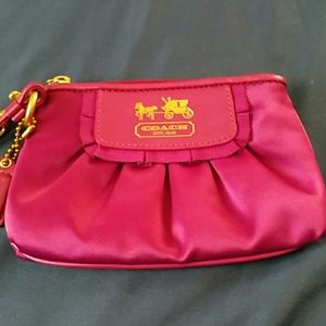 Coach wristlet, purple satin!