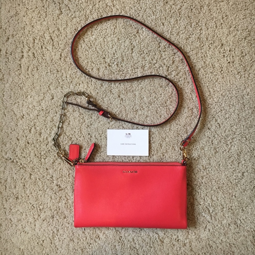 Coach Crossbody Red detachable chain