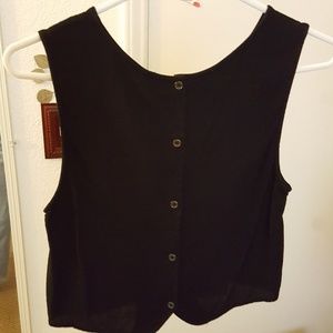 Back button down crop top