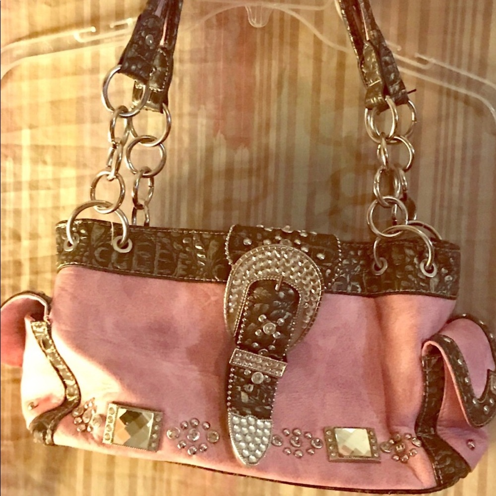 Montana West Rhinestone Buckle Purse