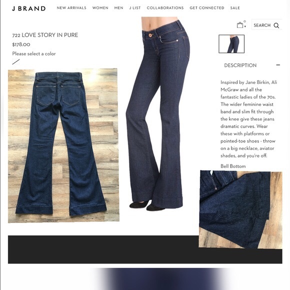 J Brand Love Story Mid rise Wide flare leg jeans - Picture 3 of 8