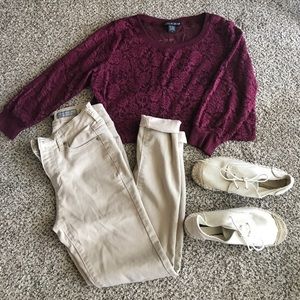 Burgundy top
