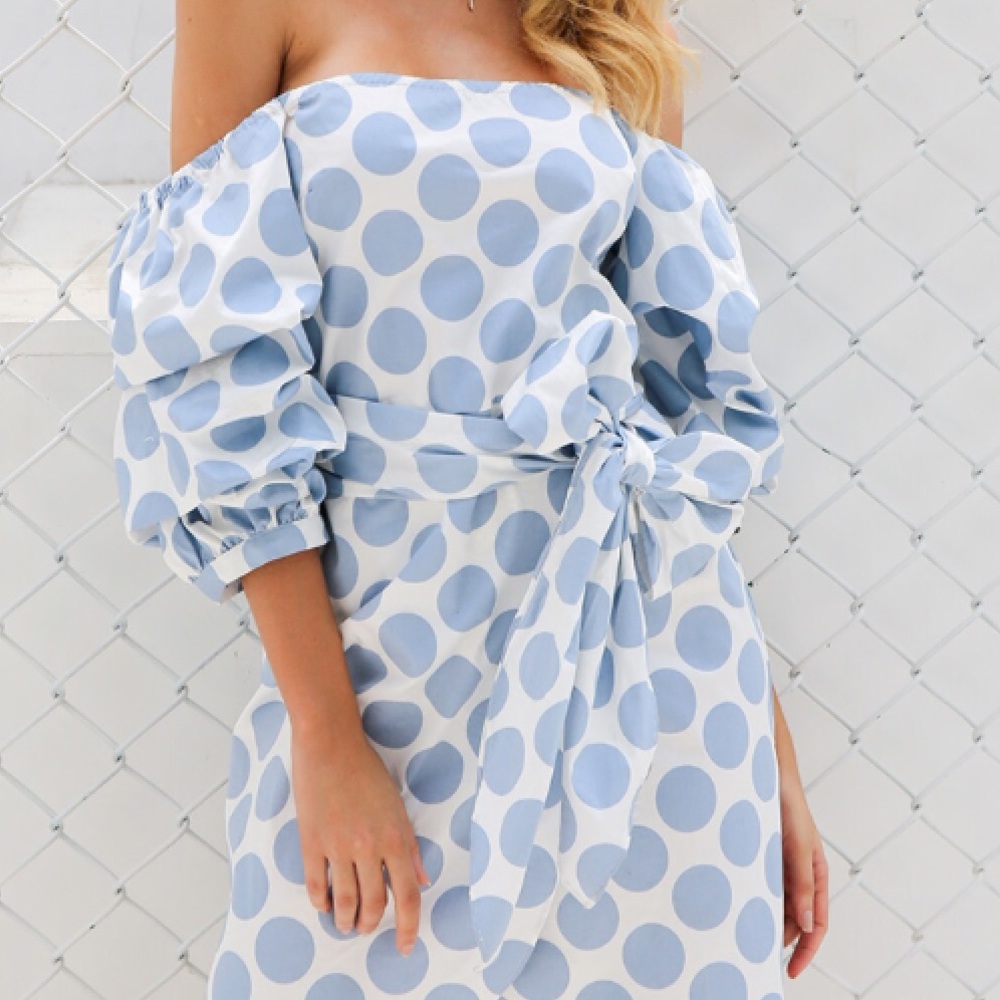 🌻New Item Off shoulder puff sleeve dress🌻 - Picture 2 of 7