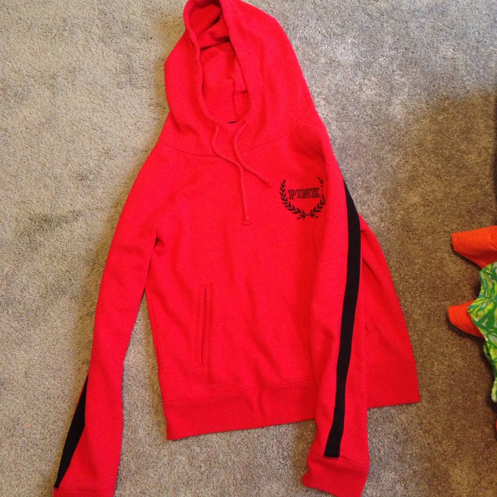 Hoodie Pullover Varsity Stripe VS Pink