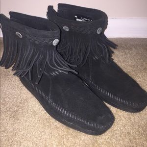Minnetonka Fringe Ankle Booties