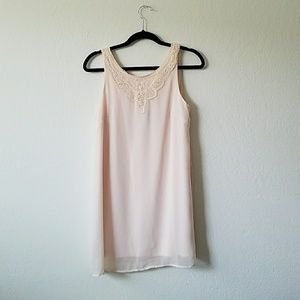 Pastel pink slip dress