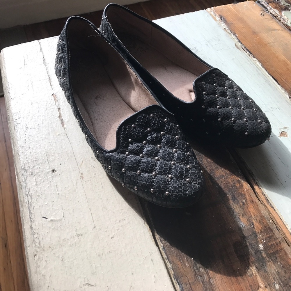 Studded black loafers