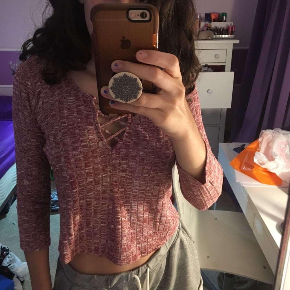 francescas pink crop top