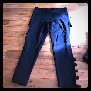 Black cut out capris