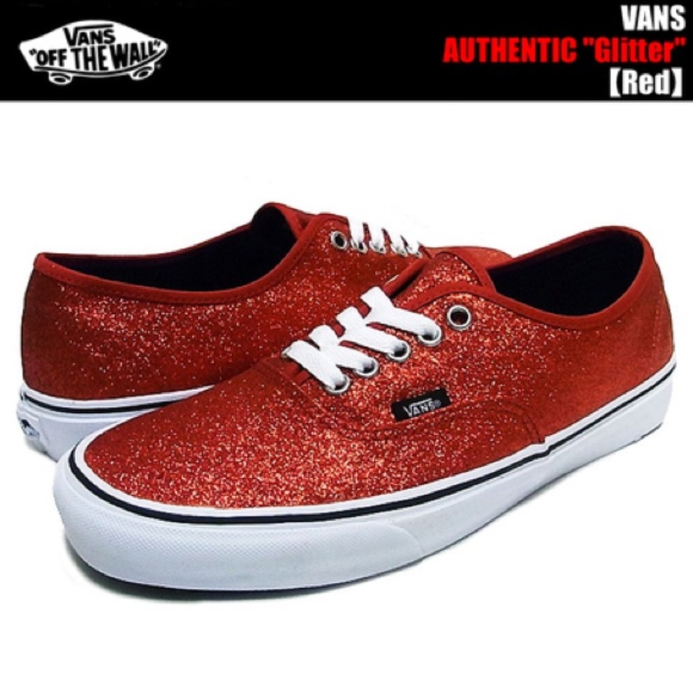 Red glitter vans