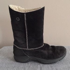 Merrill black suede winter boots